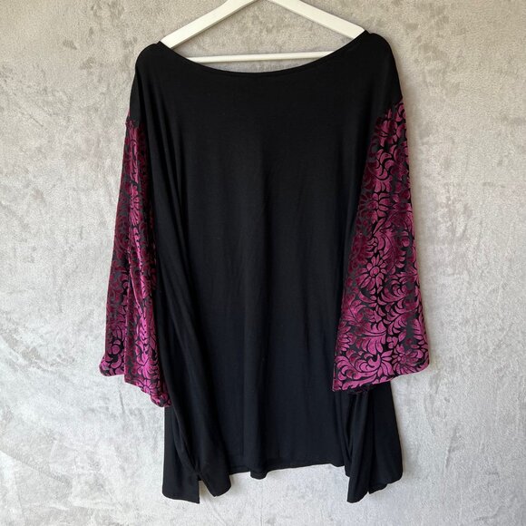 Any Wear By Catherines Velvet Burnout Flare Sleeve Cold Shldr 5X Whimsigoth NWT - Picture 2 of 11